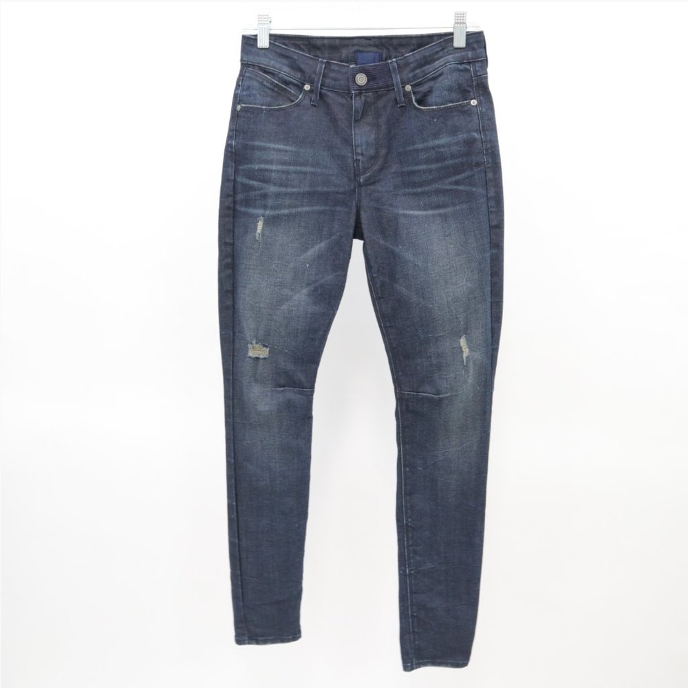 RtA Womens Skinny Ankle Jeans W25 L29 Blue Distressed Denim Ripped